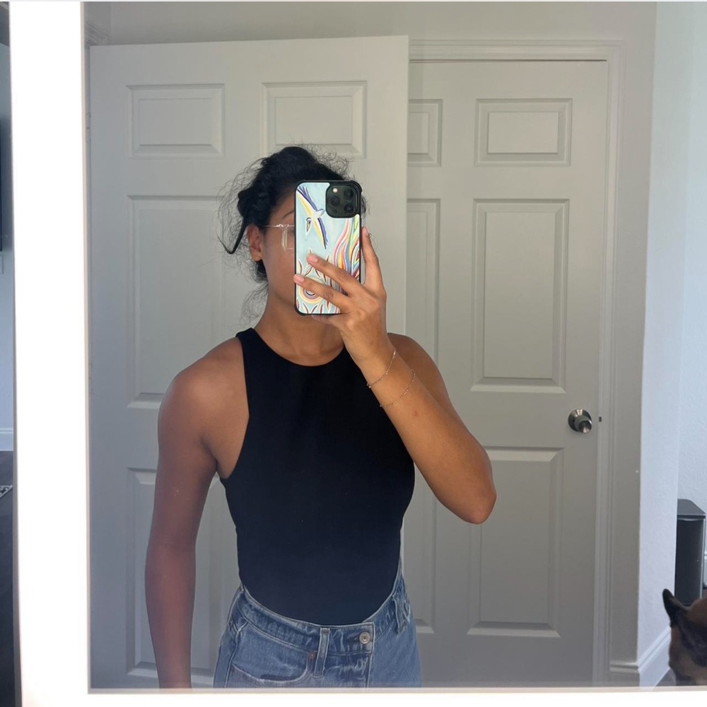 Abercrombie & Fitch Black Fitted Sleeveless Bodysuit